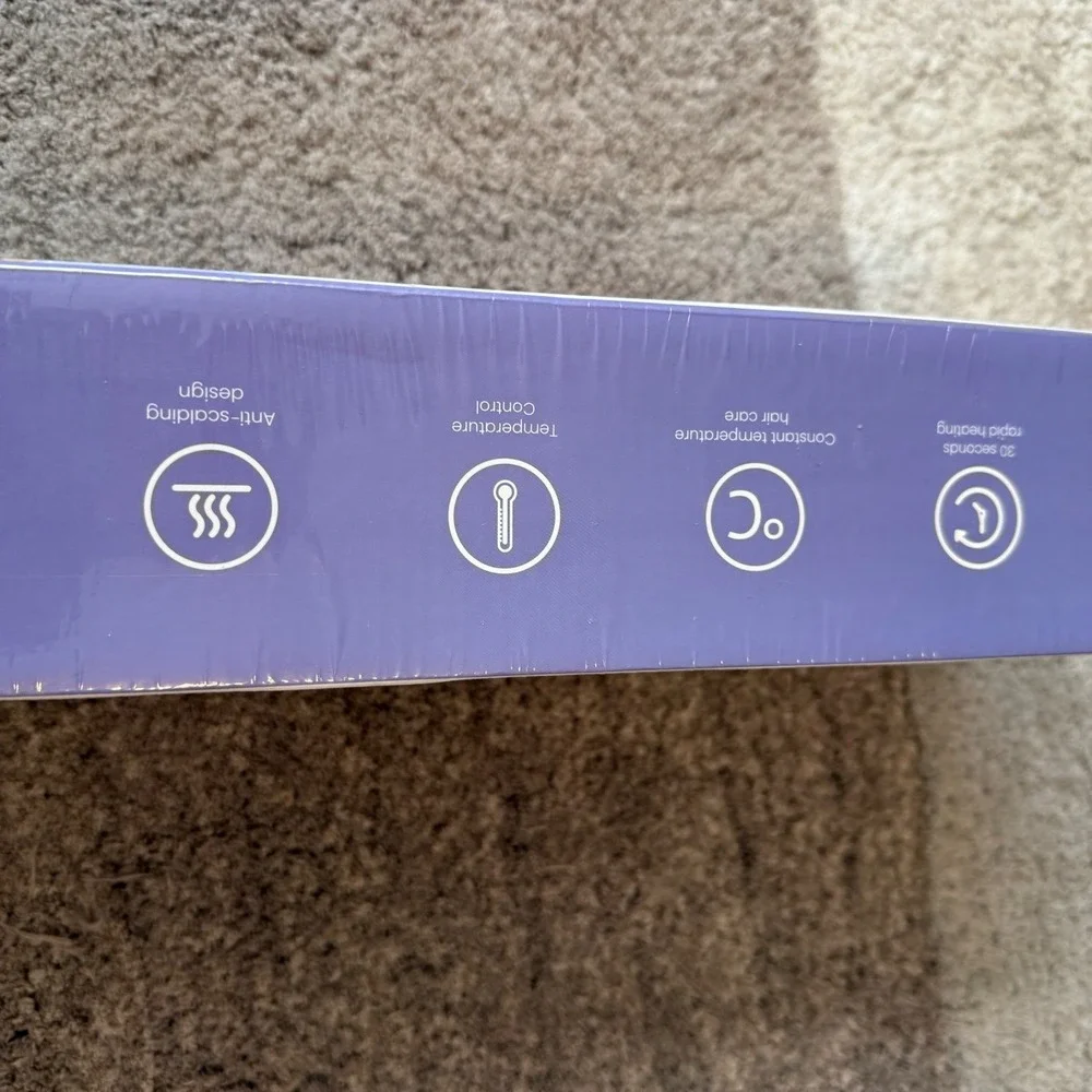 Dynkno‎ Hair Straightener Brush Purple Fast 30s Heating Anti-Scald Straight Curl